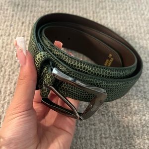Green Stacy Adams Snake Print Belt